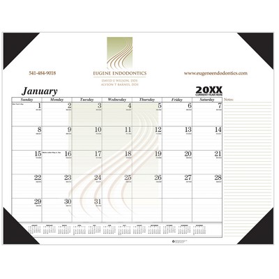 Desk Pad Calendar w/4-Leatherette Corners (22"x17") (Top&Side Decoration)