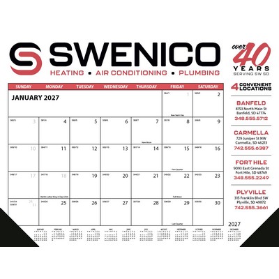 Skinner & Kennedy® Desk Pad Calendar